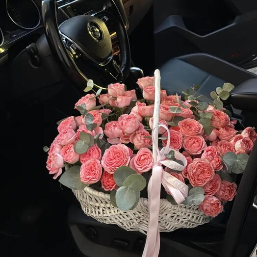 Peony Roses Elegance Basket