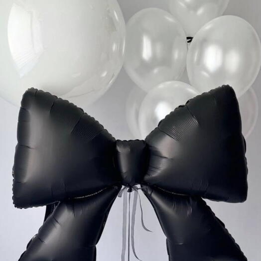 Black   White Bow Balloons