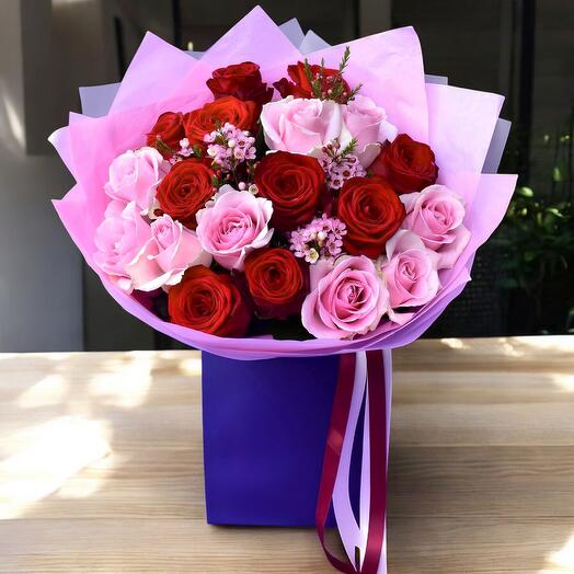 Siena (30 Premium Roses with Wax flower, 19 Roses pictured)