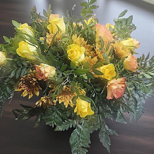 Yellow flowers in a box