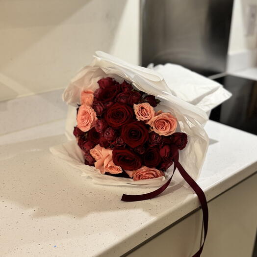 Пудровий   Бордовий Букет