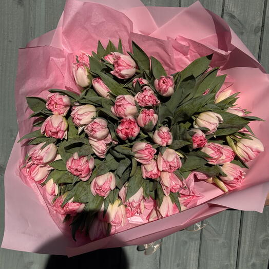 Pink and white tulips